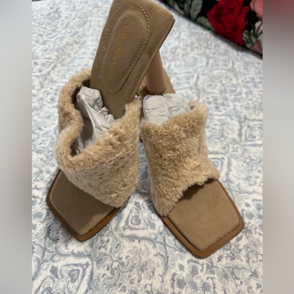 Cozy Tan Fur Mules